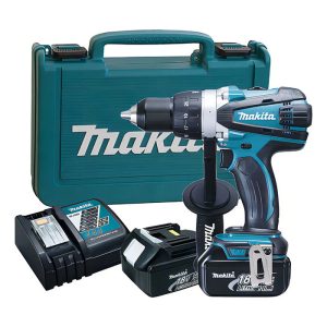 Taladro atornillador percutor 18v makita dhp458rfe